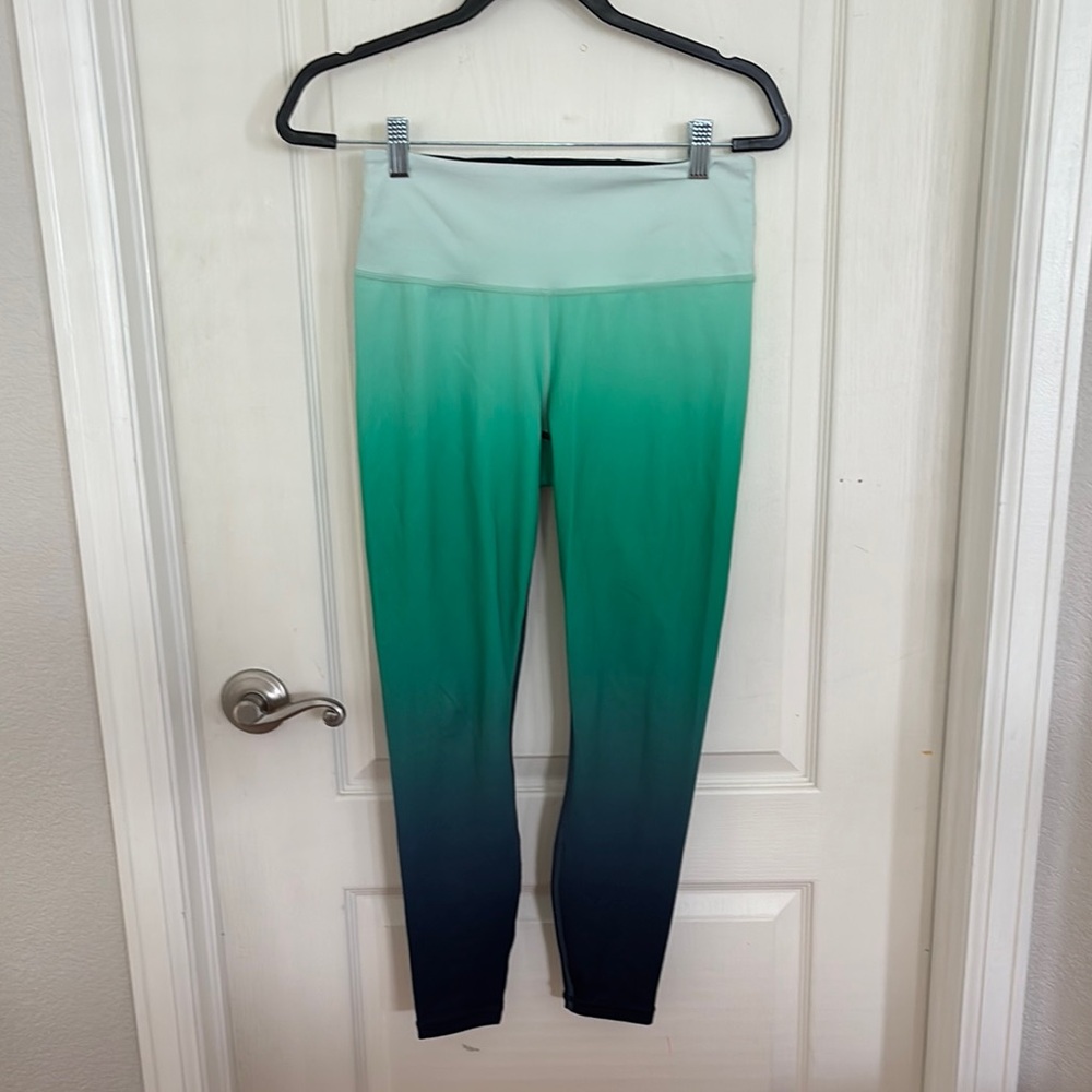 Athleta Green and Blue Ombre Leggings